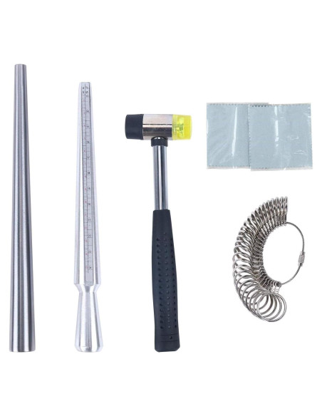 Juego de herramientas para joyería - Mandril, Martillo y Medidores