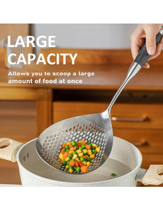 Cucharón Ranurado KAYCROWN Acero Inoxidable 42,67 cm Negro 2