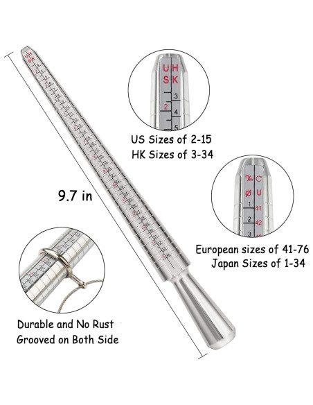 Kit de Medición de Tamaño de Anillo Accmor - 31 Piezas