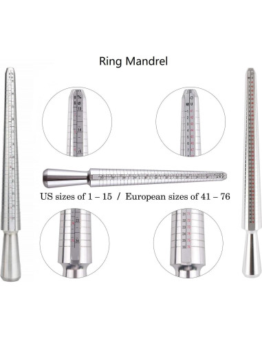 Juego de herramientas para joyería - Mandril, Martillo y Medidores
