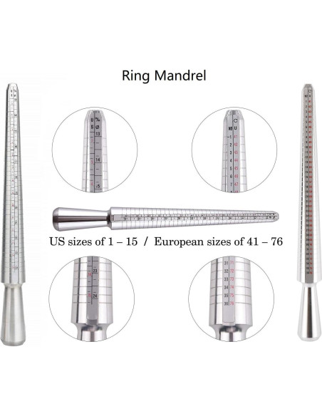 Juego de herramientas para joyería - Mandril, Martillo y Medidores