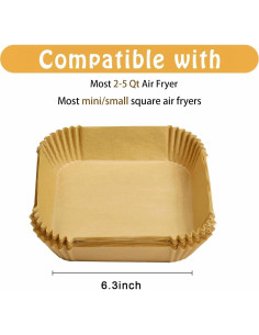 Forros desechables SIUDANGKA 100 piezas 16x16 cm para freidora 2