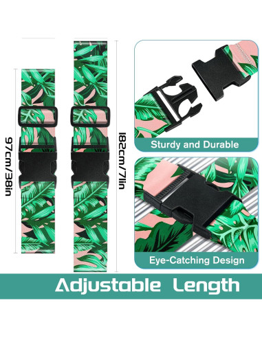 Correas de Equipaje Slohif Nylon Ajustables 2 Piezas Boho