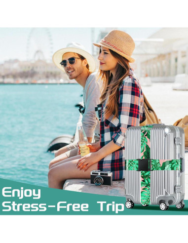 Correas de Equipaje Slohif Nylon Ajustables 2 Piezas Boho