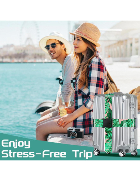 Correas de Equipaje Slohif Nylon Ajustables 2 Piezas Boho