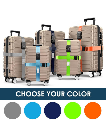Correas de Equipaje Travel Inspira Naranja Ajustables 120-205 cm