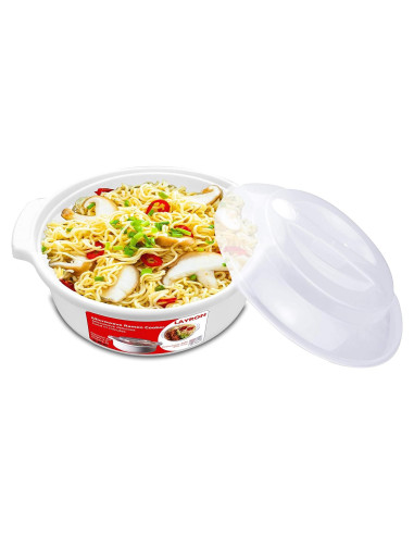 Zdesign Tazón Cocedor de Ramen 1.5L Microondas Blanco