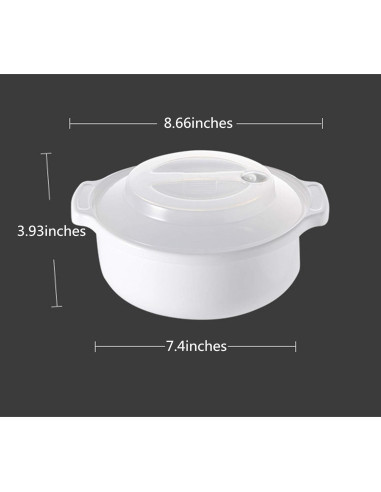 Zdesign Tazón Cocedor de Ramen 1.5L Microondas Blanco
