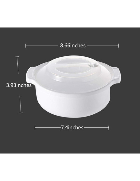 Zdesign Tazón Cocedor de Ramen 1.5L Microondas Blanco