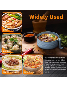 Tazón de Ramen MUUBOOX 32oz Microondas Azul Claro 2