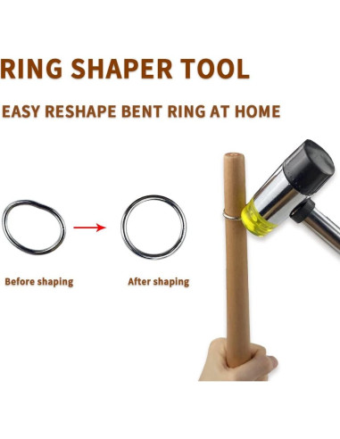 Kit de Herramientas para Joyería NIUPIKA - Martillo de Goma y Mandril de Madera