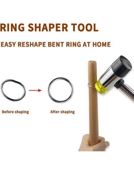 Kit de Herramientas para Joyería NIUPIKA - Martillo de Goma y Mandril de Madera