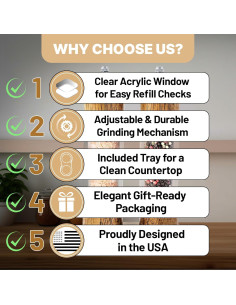 Juego de Molinillos de Sal y Pimienta FLAVIVO 20 cm Madera 2