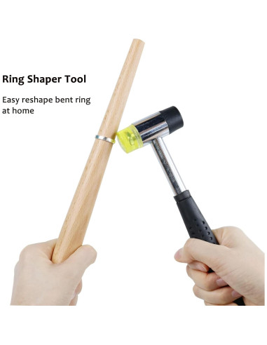 Kit de Herramientas para Joyería NIUPIKA - Martillo de Goma y Mandril de Madera