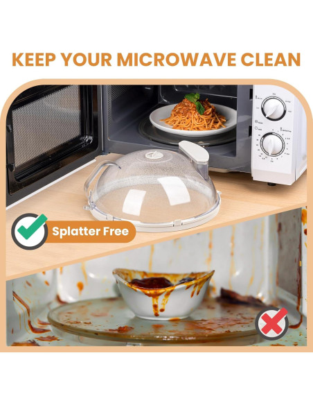 Cubierta de Microondas Gracenal 26.4 cm Beige con Mango