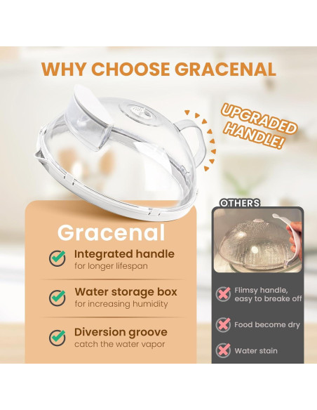 Cubierta de Microondas Gracenal 26.4 cm Beige con Mango