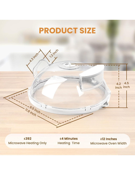 Cubierta de Microondas Gracenal 26.4 cm Beige con Mango