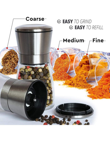 Juego de Molinillos de Sal y Pimienta Mincham Acero Inoxidable