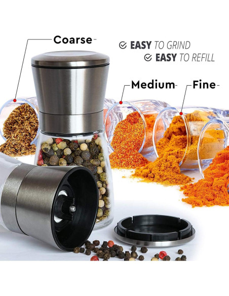 Juego de Molinillos de Sal y Pimienta Mincham Acero Inoxidable