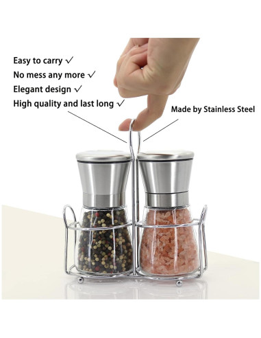 Juego de Molinillos de Sal y Pimienta Mincham Acero Inoxidable