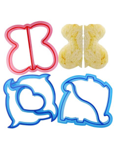Cortadores de Sándwich HENGKE 3 Pcs Dinosaurio Delfín Mariposa