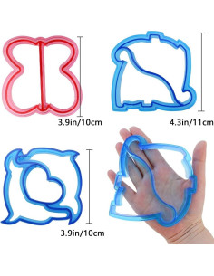 Cortadores de Sándwich HENGKE 3 Pcs Dinosaurio Delfín Mariposa 2
