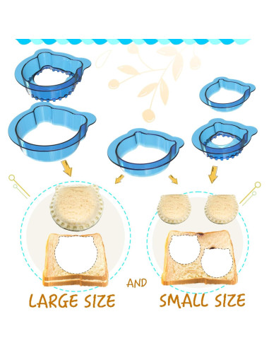 Cortador y Sellador de Sándwich YUMKT Oso Azul 5 Piezas