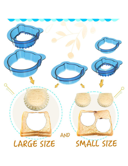 Cortador y Sellador de Sándwich YUMKT Oso Azul 5 Piezas Cortador y Sellador de Sándwich YUMKT Oso Azul 5 Piezas