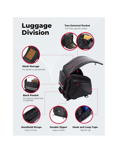 Bolsa de Cola de Motocicleta KEMIMOTO 40-50L Impermeable