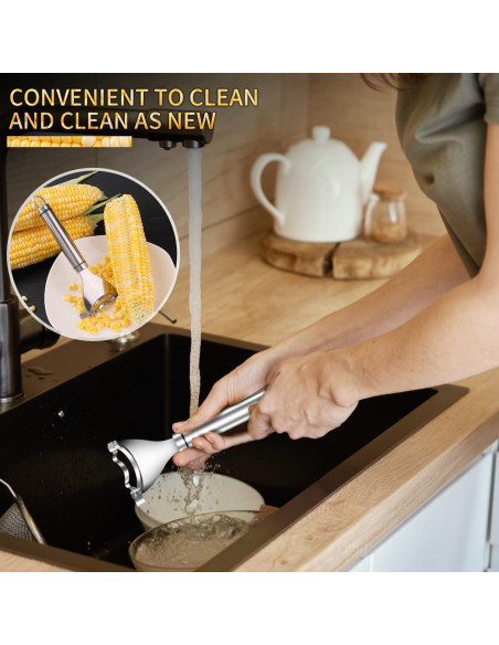 Pelador de Maíz Perla Dorada Acero Inoxidable Ergonómico