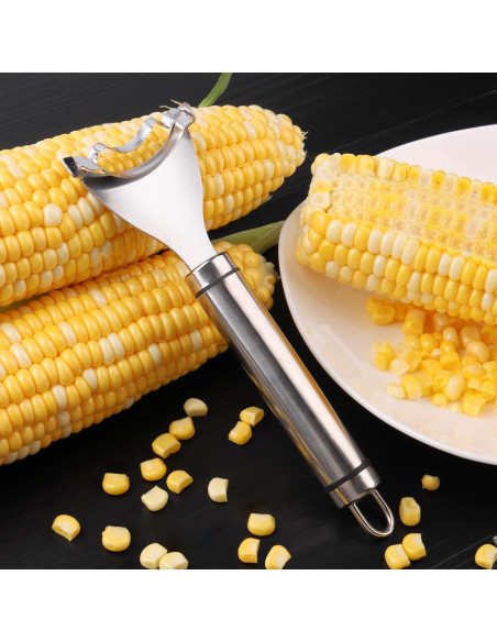 Pelador de Maíz Perla Dorada Acero Inoxidable Ergonómico