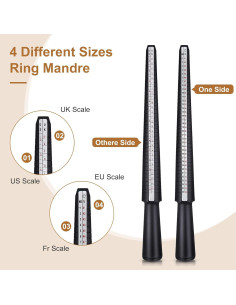 Juego de Mandril para Anillos Weewooday 11 Piezas con Medidor 2
