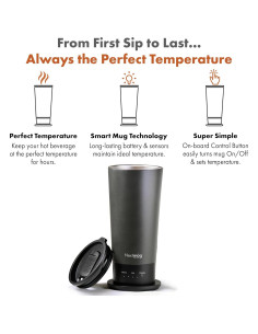 Nextmug Go - Taza de viaje autocalentable 16 oz Grafito 2