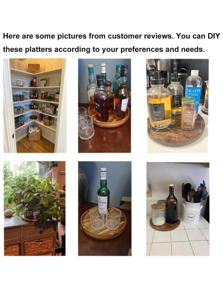 2 Bandejas Redondas de Madera de Acacia 20 cm SUZLFTDZSW