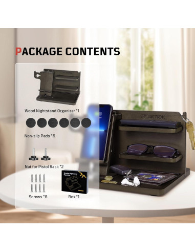 Organizador de Mesita de Noche Madera 1TG Tactical Ajustable