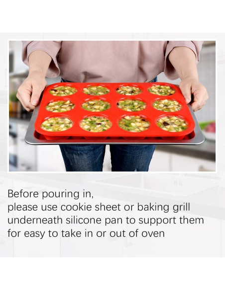 Molde de Silicona para Muffins CAKETIME 12 Tazas Antiadherente