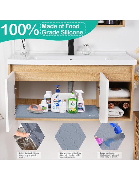 Alfombrilla Impermeable FORWOS 86,36x55,88 cm Gris