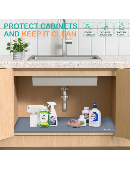 Alfombrilla Impermeable FORWOS 86,36x55,88 cm Gris