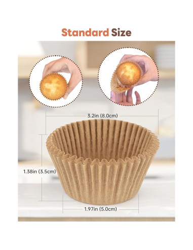 Forros para Cupcakes Bake Choice 200 Piezas 5 cm Naturales