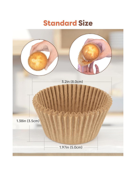 Forros para Cupcakes Bake Choice 200 Piezas 5 cm Naturales