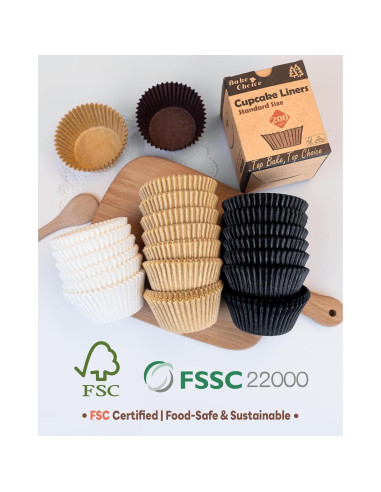 Forros para Cupcakes Bake Choice 200 Piezas 5 cm Naturales