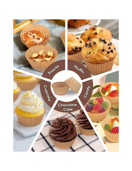 Forros para Cupcakes Bake Choice 200 Piezas 5 cm Naturales