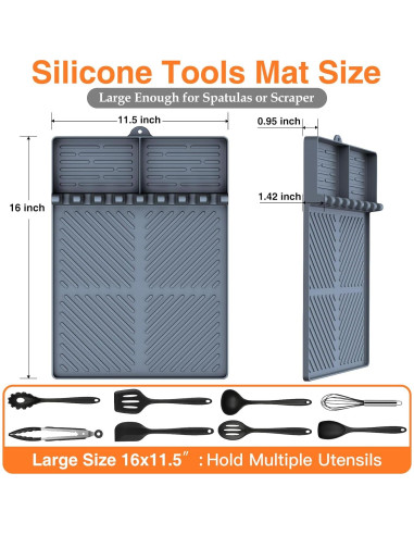 Alfombrilla de Silicona SARTNP para Parrilla 40x29 cm Gris