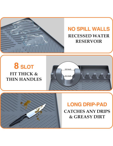 Alfombrilla de Silicona SARTNP para Parrilla 40x29 cm Gris