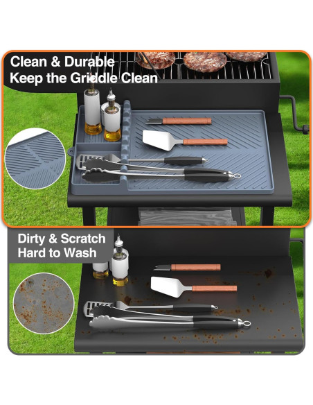 Alfombrilla de Silicona SARTNP para Parrilla 40x29 cm Gris