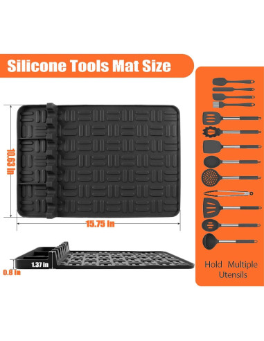 2PCS Alfombrilla de Silicona para Parrilla Zmacook 39x27cm