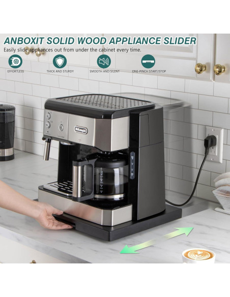 Deslizador de encimera ANBOXIT de madera 39x30 cm negro