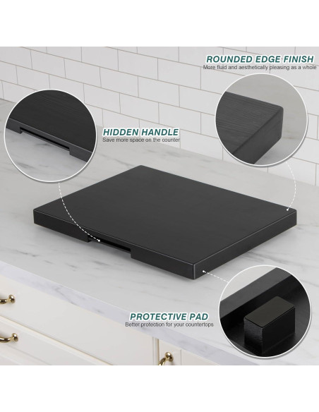 Deslizador de encimera ANBOXIT de madera 39x30 cm negro