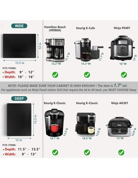 Deslizador de encimera ANBOXIT de madera 39x30 cm negro