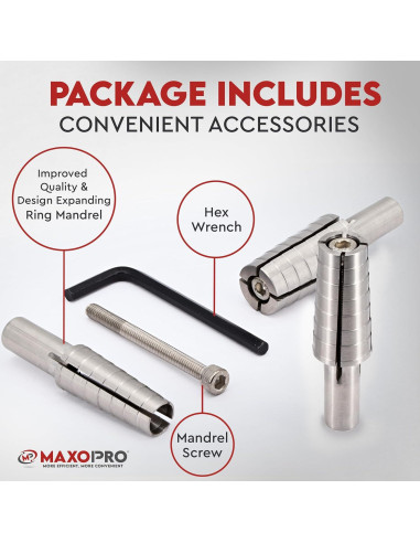 Juego de 3 Mandriles de Anillo Expandible MaxoPro 4-14